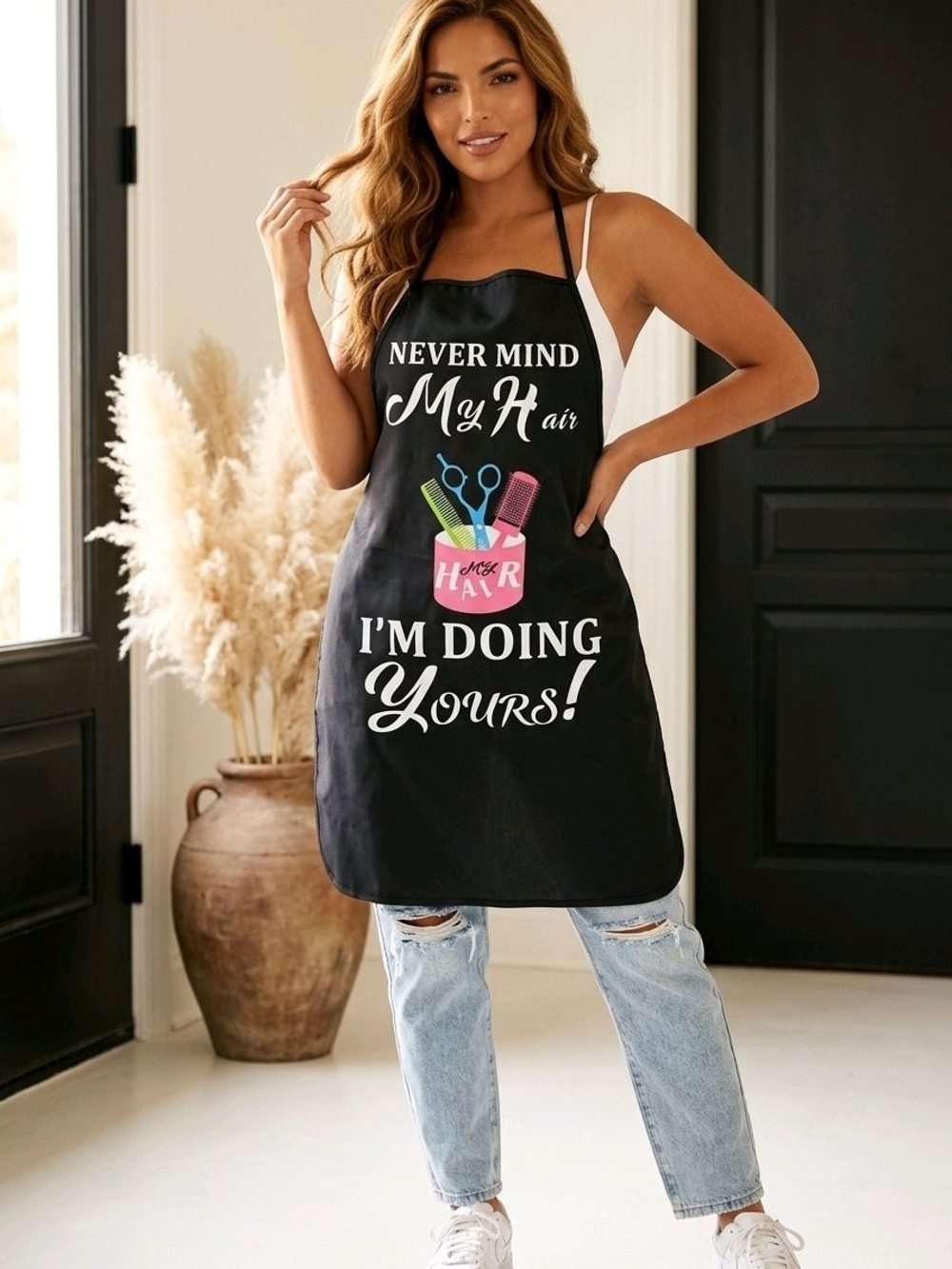 Funny Hair Stylist Apron Salon Barber Cosmetology Gift